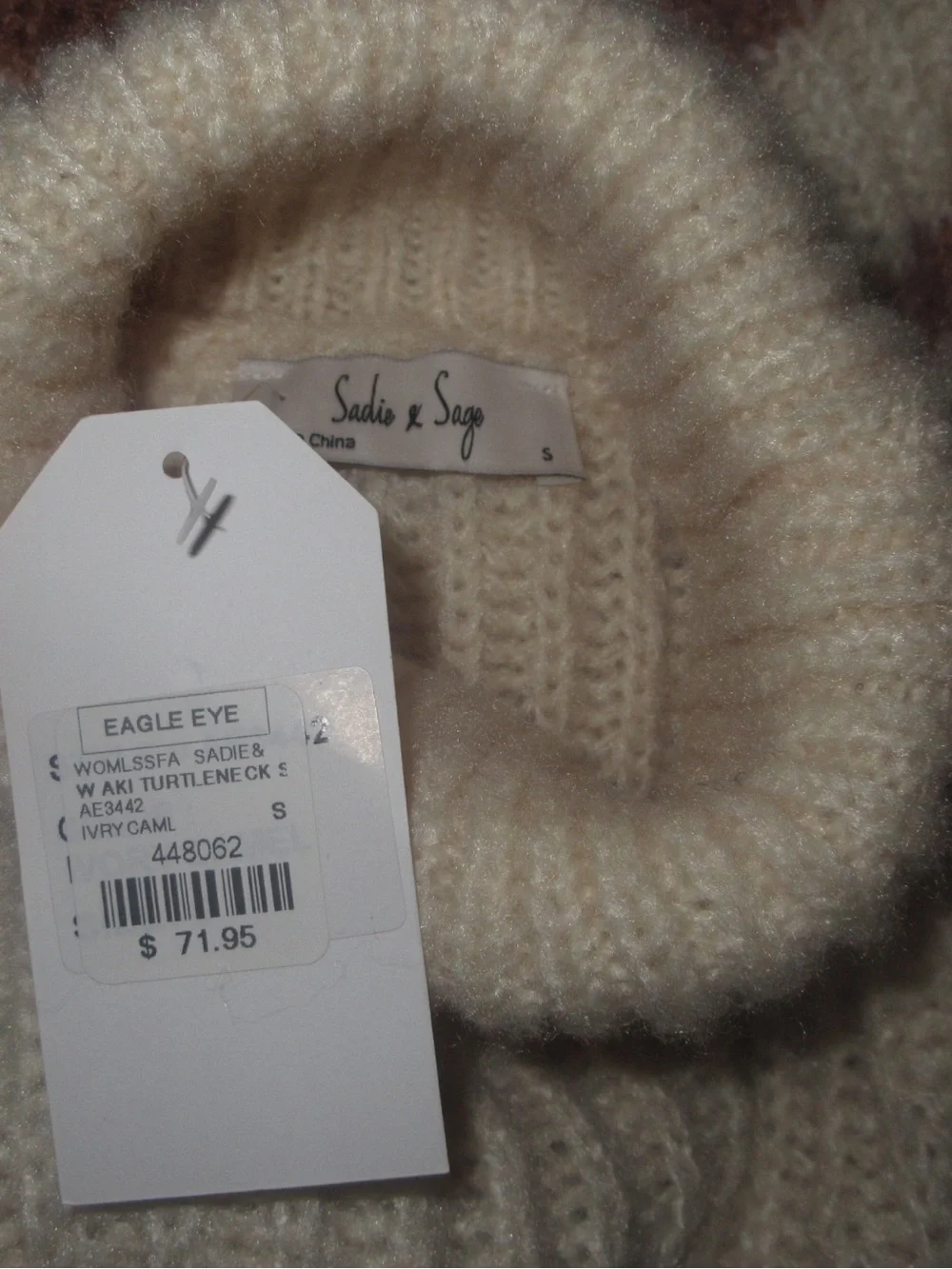 Funnel neck knit sweater